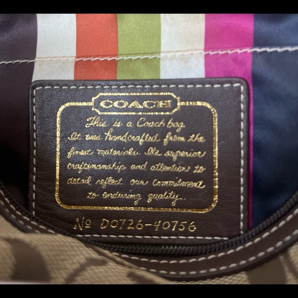 Coach Sig c brown striped legacy cosmetic pouch - Picture 4 of 4